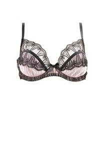 AGENT PROVOCATEUR Womens Bra Lace Elegant Black/Pink Size UK 34DD - Picture 1 of 4