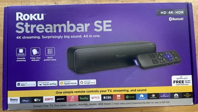 Roku Streambar SE HD 4K HDR Streaming Bluetooth Speaker (9104RW)... FREE S&H! - Image 1 of 2