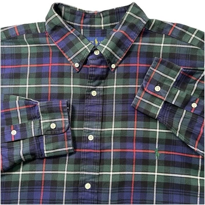 Polo Ralph Lauren Shirt Men 2XLT/T Blue Red Green Plaid Performance Flannel - Image 1 of 4