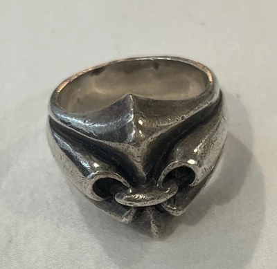 King Baby Ring Size 7 Fleur de Lis FDL Sterling Silver 925 20 Grams - Image 1 of 4
