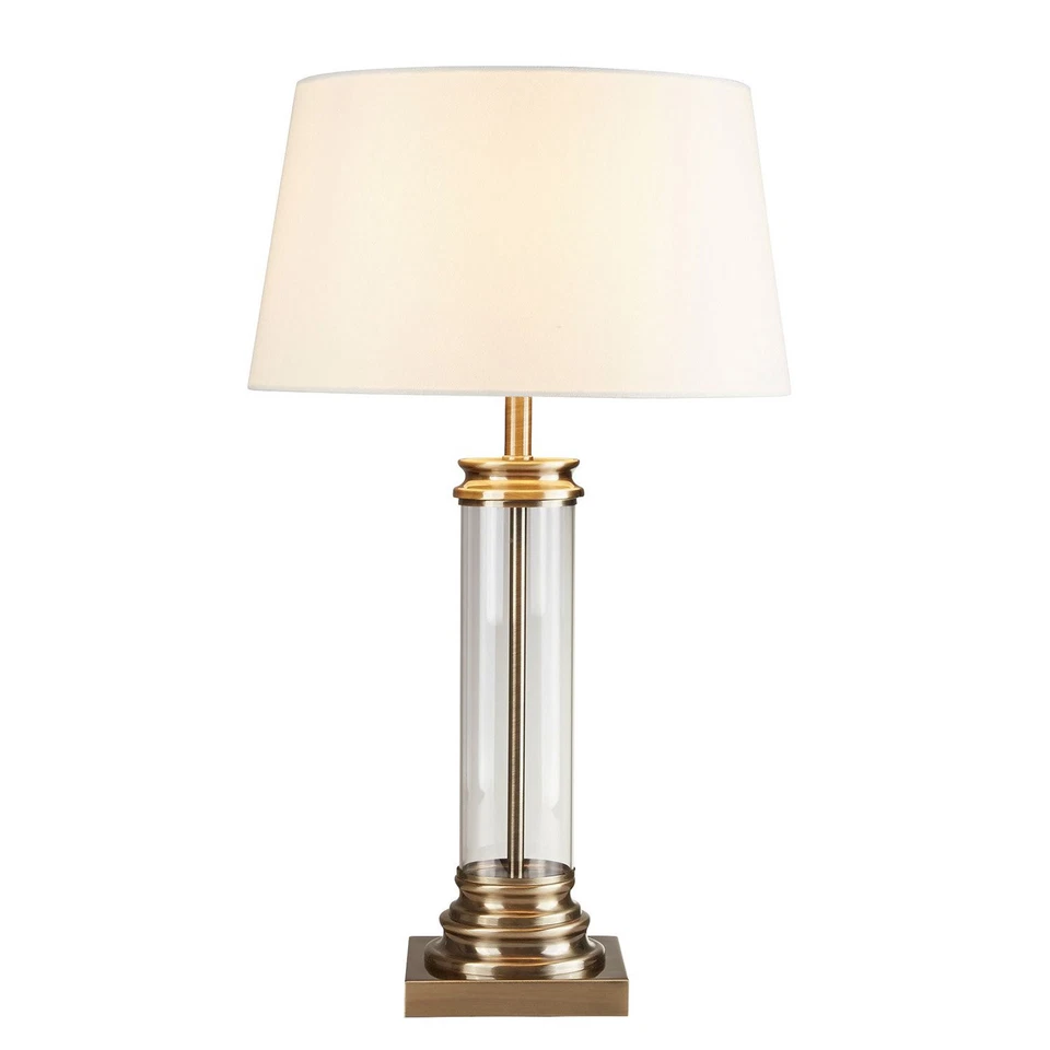 Lampada Da Scrivania Pedestal Acciaio Adjustable Vetro Trasparente 1 Luce E27 - Immagine 1 di 4