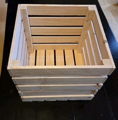 Wooden Crate Boxes Storage Plain Wood Box Craft Crates small - Image 1 of 3
