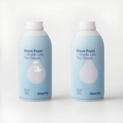 2X SMARTLY Shave Foam Ocean 10 fl oz New Discontinued Free Shipping - Image 1 of 2