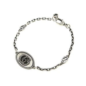 GUCCI Interlocking G GG Marmont Bracelet 7.5" Silver 925 Auth #741F - Picture 1 of 9