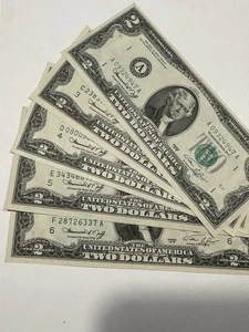 1976 $2 Dollar Bills SELLING SERIES A,C,D,E, F, G,H,I,K,L Missing B and J D95 - Picture 1 of 4