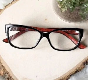 LULU GUINNESS Eyeglasses LR06 Frame 2.5 Black Red Stars Cat Eye 53-15-140 EUC - Picture 1 of 5