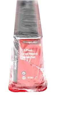 NEW SNAP ON 212SIMFYA 12 pc 3/8 Dr 6pt SAE Deep Impact Socket Set 5/16"-1" - Image 1 of 4