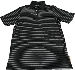 Polo golf Callaway Opti-dri uomo a righe bianche e nere taglia small - Foto 1 di 6