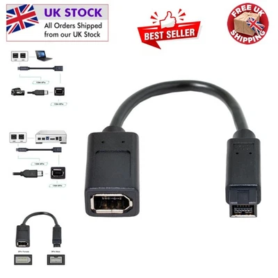 High-Speed 20cm FireWire 400 auf 800 Adapter - Plug-and-Play, Hot Swap Ready - Bild 1 von 4
