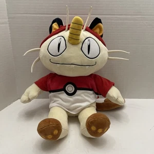 Build A Bear Pokémon Meowth 16” Plush Soft Toy Team Rocket With Pokeball hoodie - Picture 1 of 6