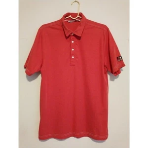 Travis Mathew Polo Shirt Men Red Pima Cotton Logo Friends of Golf Logo M/S*READ - Picture 1 of 9