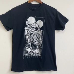 Threadless Shirts Mens M Black Graphic Skeleton Grunge Gothic skate cotton comfy - Picture 1 of 8