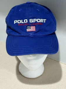 Cappello berretto vintage POLO SPORT Ralph Lauren bandiera cinturino posteriore taglia unica USA - Foto 1 di 9