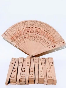12 Pc Chinese Sandalwood Wooden Hand Fan Wedding Party Favors Recuerdos De Boda  - Picture 1 of 5