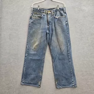 Carhartt Men Jeans 32x28 Blue Denim Straight Grunge Baggy Skater Y2K READ - Picture 1 of 9