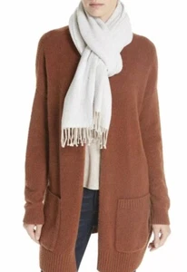 Eileen Fisher Ahornhafer Herringbone weicher Baumwollfransenschal 98 $ neu mit Etikett B1n24Pm - Bild 1 von 6