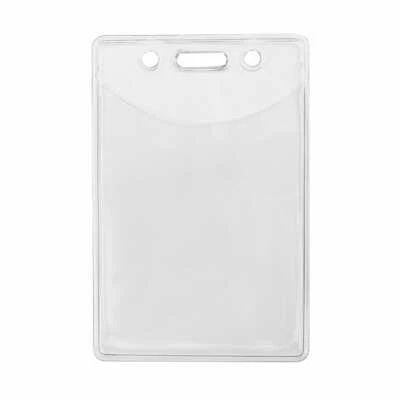 25 - Clear Vinyl Badge Holder - Vertical Plastic Sleeve Protector for Name Card - Image 1 of 4