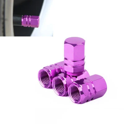 Car Accessories Tyre Tire Wheel Rims Stem Valve Screw Caps Air Dust Cover Purple - Image 1 of 4