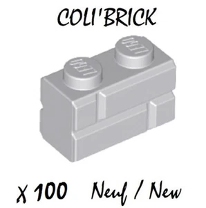 Lego 98283 - 100x Briques Mur 1x2 masonry Wall - Light Bluish Gray - 6000066 New - Imagen 1 de 1
