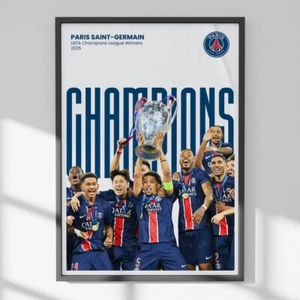 PSG Champions League 2025 Poster Paris Saint-Germain Wall Art Football Team - Picture 1 of 10