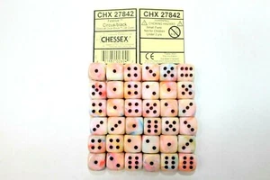 Chessex Dice 12mm D6 (36 Dice) Festive Circus / Black CHX27842 - Picture 1 of 1