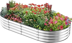 STURDY GALVANIZED METAL RAISED GARDEN BED 4'X2'X1' - BRAND NEW & SHIPS FREE! - Picture 1 of 9