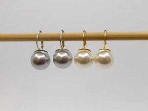 Perlen-Ohrringe Brisur Perle 12mm Silber 925 Gold Brautschmuck -viele Farben - Bild 1 von 15