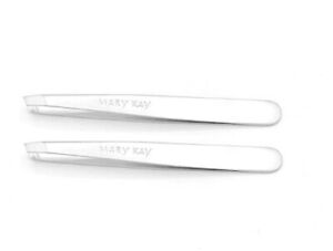Lot of 2 Mary Kay Premium Stainless Steel Slant Tip Tweezers NEW