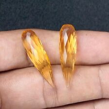 Stunning Citrine Quartz Smooth Drop - Perfect Pair for Any Occasion 24.00 Ct
