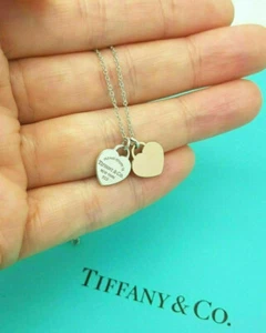 Return To Tiffany & Co. Rubedo and Sterling Silver Double Heart Pendant Necklace - Picture 1 of 12