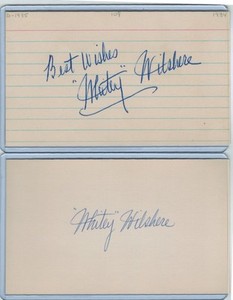 (2) WHITEY WILSHERE INDEX CARD SIGNED 1934-36 PHILADELPHIA A'S PSA/DNA d.1985
