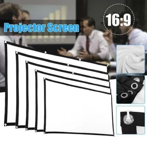 60-100" Projector Screen 16:9 Reflective Fabric Cloth Projection Screen HD UK  - Picture 1 of 16