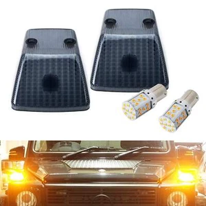 Matte Black Smoked Turn Signal Light Cover w/LED Bulbs For Mercedes W463 G-Class - Bild 1 von 11