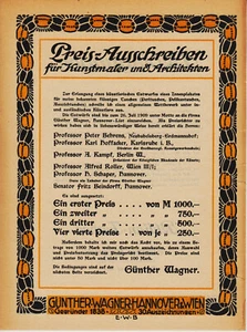 altes Jugendstil-Faltblatt 1909 Pelikan / Günther Wagner, Entwurf: E. Baule/0502 - Bild 1 von 4