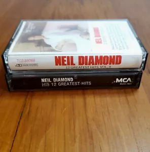 Neil Diamond His 12 Greatest Hits Vol 1 and 2 Audio Mysic Cassette Tape Set Lot - Picture 1 of 4