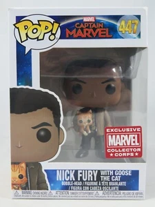 Marvel Funko Pop - Nick Fury with Goose the Cat - Captain Marvel - No. 447 - Picture 1 of 20