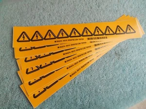 NEW BRADY 10 PACK OF 10 YELLOW WARNING VINYL LABELS 60191. 1" X 1". - Picture 1 of 12