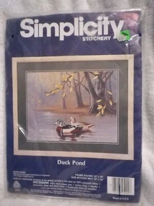 Simplicity Stitchery Kit 18 x 14 "Duck Pond" needlepoint Made in the USA - Picture 1 of 4