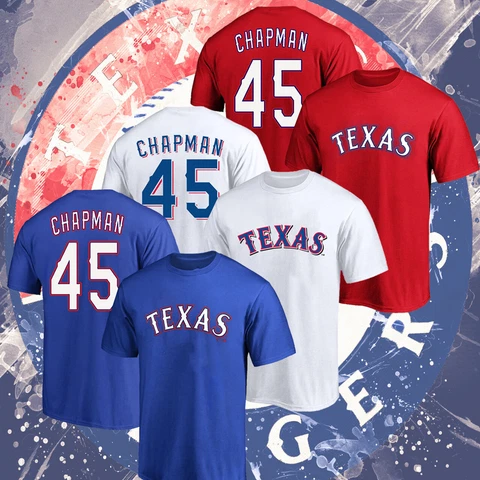 SALE!!! Welcome Aroldis Chapman #45 Texas Team Rangers Name & Number T-Shirt Cover