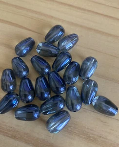 20 SLATE BLUE TEAR DROP ELECTROPLATED GLASS BEADS 13mm DIY Jewelry - Picture 1 of 5