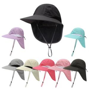 Sun Hat Men & Women UPF 50+ Mesh Protection Outdoor UV Cap with Neck Flap - Picture 1 of 18