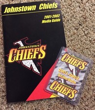 Lot 2 Johnstown Chiefs 2001-02 ECHL Minor League Hockey Media Guide & Schedule