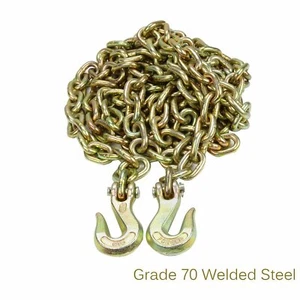 Nuevo 1 pieza 3/8" X 20' G70 amarre cadena de remolque carpeta plataforma camión remolque seguridad - Imagen 1 de 5