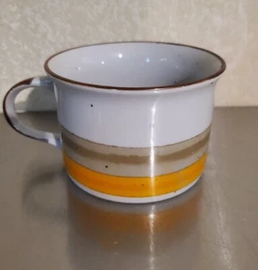 Vintage 1970s Lunch Mates Sunset Cultura Soup Mug Cup Orange Brown Japan - Picture 1 of 9