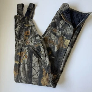 Vintage Carhartt Bib Men 36x32 Realtree Camo Insulated Double Knee Overalls R43 - Picture 1 of 11