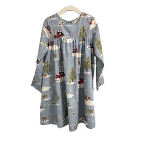 Happy By Pink Chicken Christmas Winter Print Dress Long Sleeve Girls Size 7Y - Picture 1 of 6
