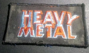 1981 Heavy Metal Patch Sew On 4” x 2" Logo Rare & Vintage Black Sci Fi Movie - Picture 1 of 2