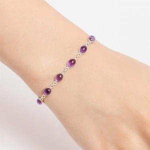 Natürlicher Amethyst Cab - Brasilien 925 Sterling Silber Armband Schmuck B-1001 - Bild 1 von 6