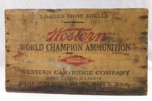 Western Super Shot Gun Shells Wood Ammo Crate Box - Picture 1 of 6
