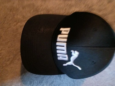 L / XL резинке черный Puma бейсбольная кепка эластичной белый логотип - Изображение 1 из 4